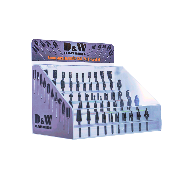 50 Parça 6 mm. Saplı Karbür Kalıpçı Freze Seti