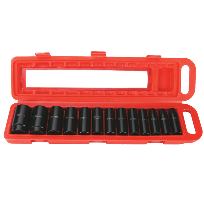 1/2inç 13 Parça Cr-Mo Uzun Altı Köşe Lokma Seti