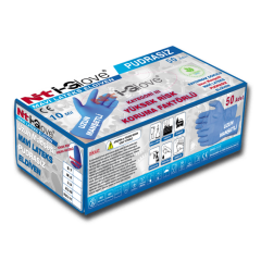 10 mil L Uzun Manşetli Mavi Lateks Eldiven (50'li Kutu)