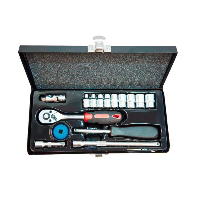 16 Parça 1/4inç Altı Köşe CR-V Lokma Seti