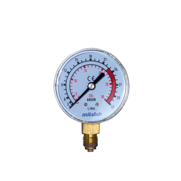 63 mm. 32 Lt/dk Argon Saati Alttan Manometre