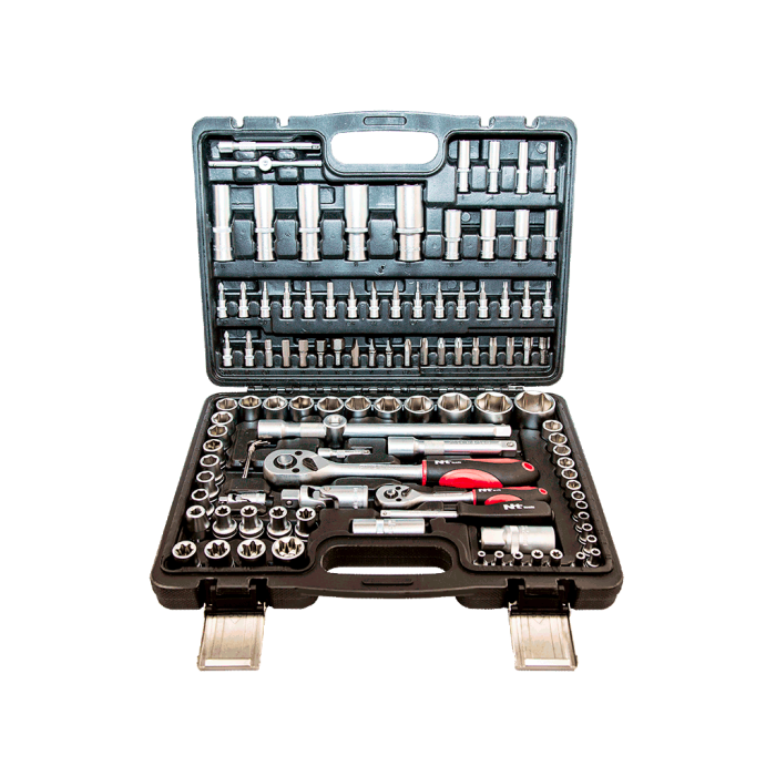 108 Parça 1/4inç ve 1/2inç 6pt CR-V Bits ve Lokma Seti