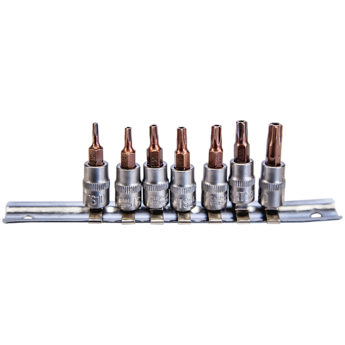 7 Parça 1/4inç CR-V Star Delikli Torx Lokma Seti